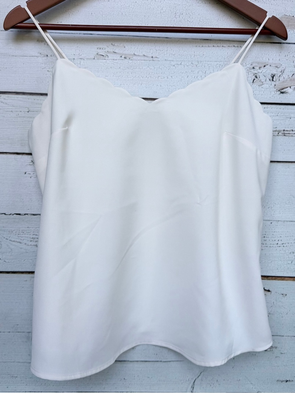 J.Crew Scalloped V-Neck Satin Cami Tank Top - Size 6